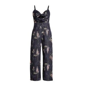 Rebecca Taylor Ivie Linen Jumpsuit in Navy